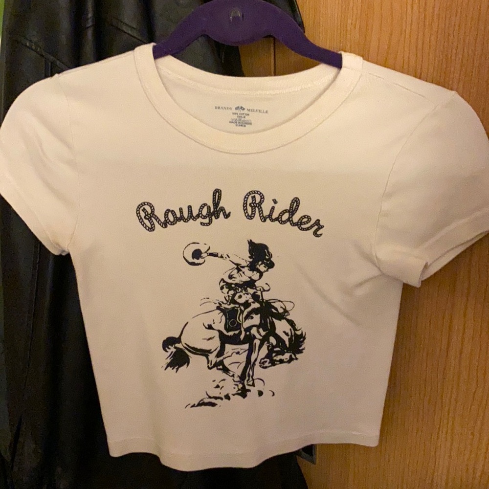 Brandy Melville “rough rider” cropped t-shirt!